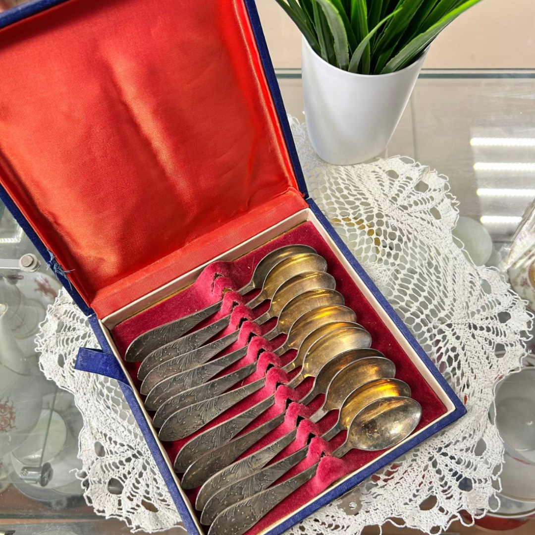 Ложки чайные Мстерский ЮЗ. Мнц с серебрением. Винтаж, СССР. Цена за 6шт. Картинка 2